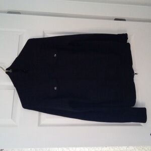 Banana Republic Men's Black Wool Blend Cableknit Zipper Cardigan Medium